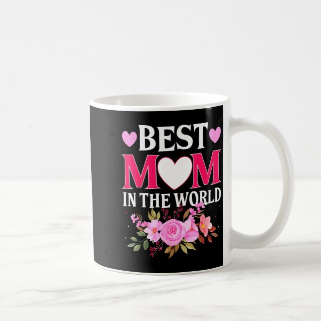 Mom in the world mommy floral mother's day cute mo kaffeetasse (Rechts)