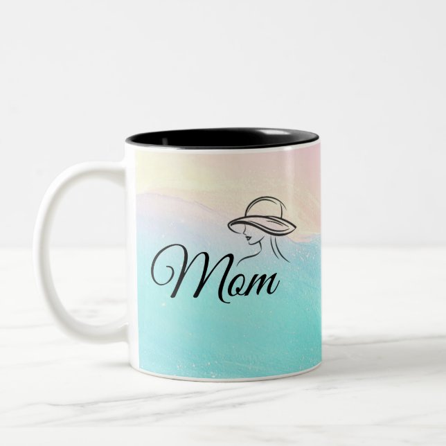 Mom is Mystery Mag Sass & Soul Mug Pastel Teal Zweifarbige Tasse (Links)