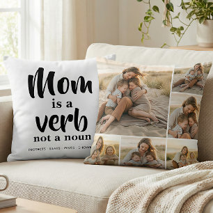 Mom ist ein Verb Sechs-Foto-Collage Kissen