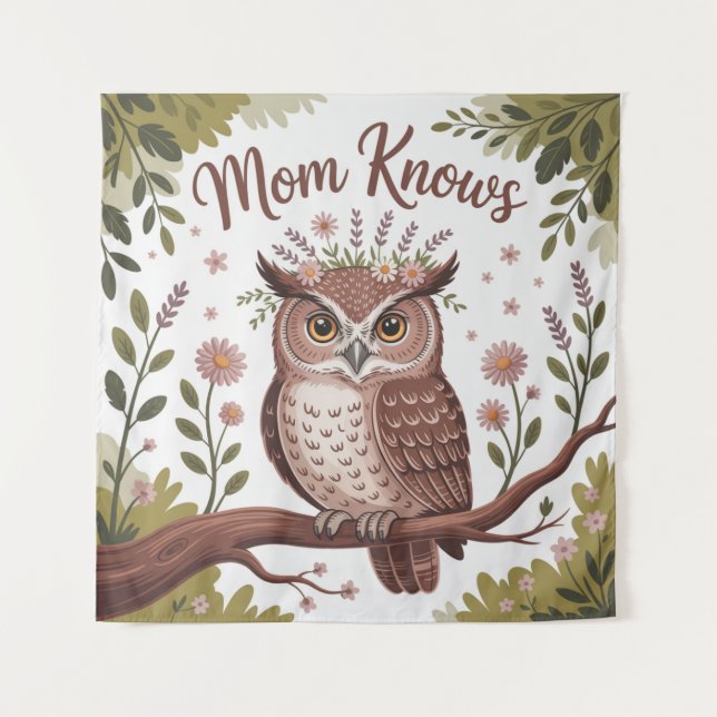 Mom Knows Wandteppich (Vorderseite)