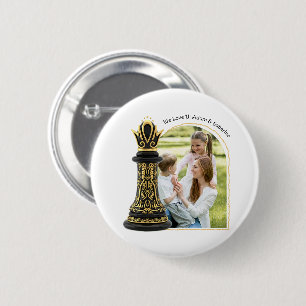 MOM Königin meines Lebens, Goldenes Skript Schwarz Button