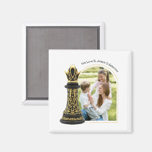 MOM Königin meines Lebens, Goldenes Skript Schwarz Magnet