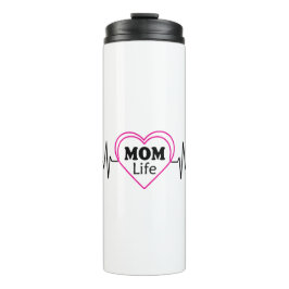 Mom Life Heartbeat Artwork Thermosbecher
