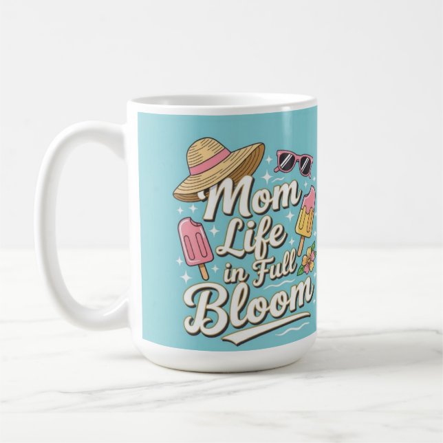 Mom life in full bloom chic summer  kaffeetasse (Links)