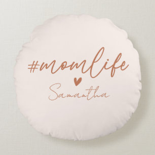 Mom Life - Rustikaler Charme Design Rundes Kissen