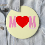 MOM Love Mother's Day Gift Button<br><div class="desc">Cute BUTTON with red heart makes an afforable gift for kids to give Mom or Grandmother on Mother's Day,  Christmas,  her birthday or anytime they want to make know how special she. "O" in "MOM" is represented by a HEART.</div>