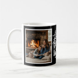 Mom Loved Beyond Words Custom 2 Photo Black Kaffeetasse