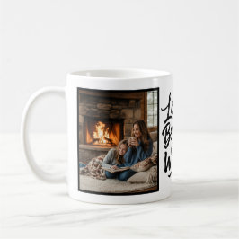 Mom Loved Beyond Words Custom 2 Photo Minimalist Kaffeetasse