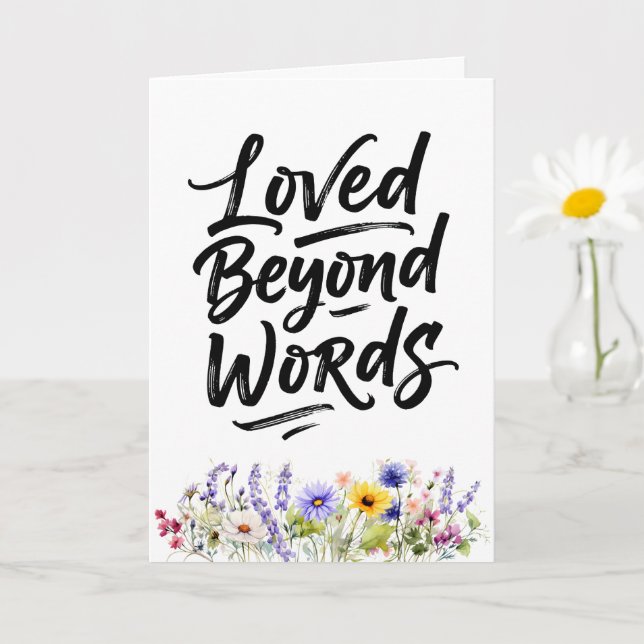 Mom Loved Beyond Words Watercolor Wildflower Karte (Kleine Pflanze)