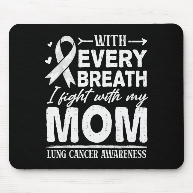 Mom Lung Cancer Awareness White Ribbon Family Supr Mousepad (Vorne)