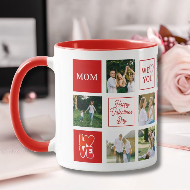 Mom Messages Custom Photo Collage Valentine's Day Tasse (Mom Messages Custom Photo Collage Valentine's Day Mug
)