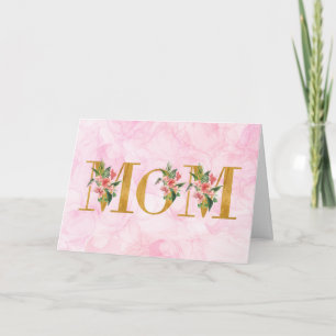 MOM Muttertag Blumen Rosa Karte