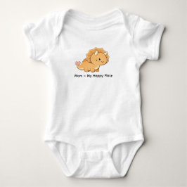 Mom = My Happy Place – Cute Baby Triceratops Illus Strampler