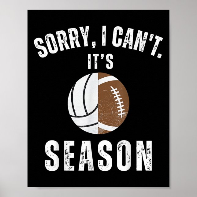 Mom Of Both Sorry I Can't It's Volleyball Football Poster (Vorne)