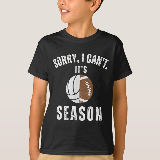 Mom Of Both Sorry I Can't It's Volleyball Football T-Shirt (Vorderseite)