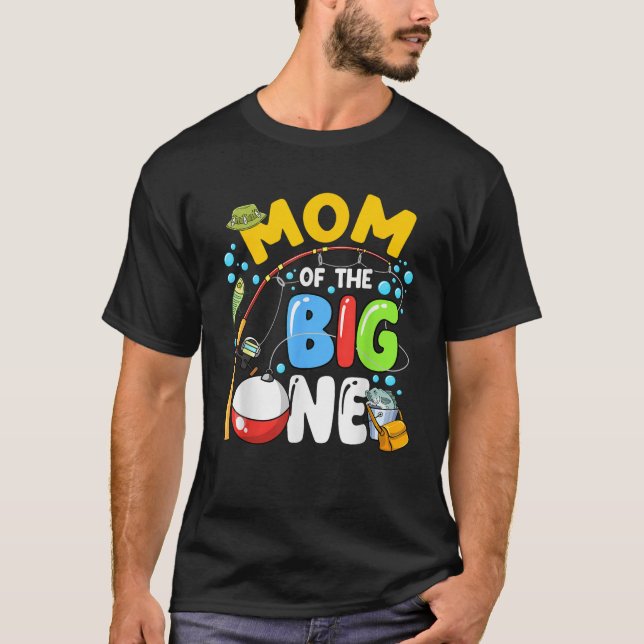 Mom Of The Big One Fishing Birthday Boy Family Par T-Shirt (Vorderseite)