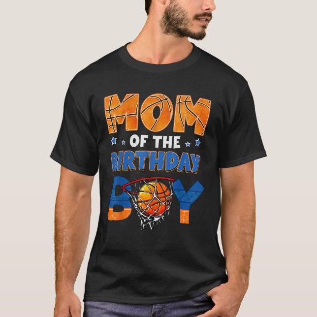 Mom Of The Birthday Boy Basketball Baller Bday Fam T-Shirt (Vorderseite)
