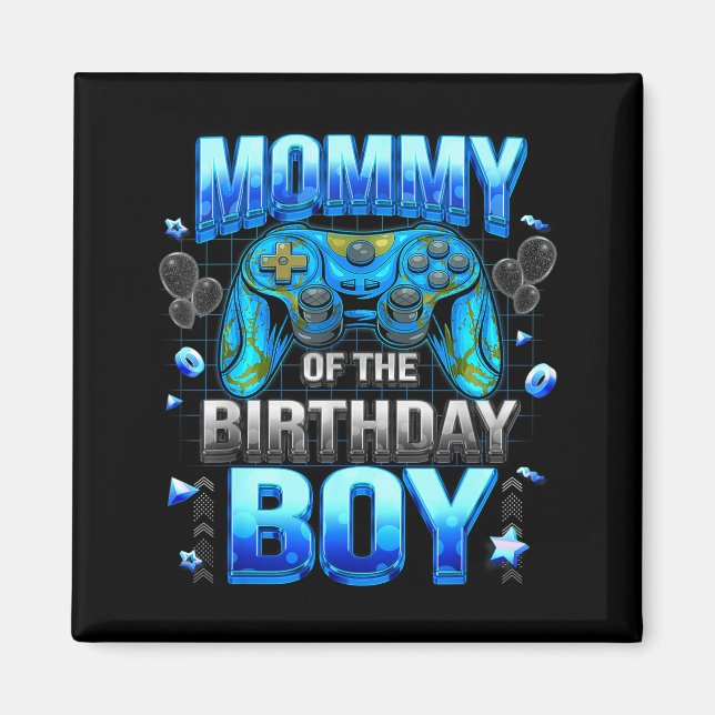 Mom Of The Birthday Boy Cool Gamer Funny Video Gam Magnet (Vorne)