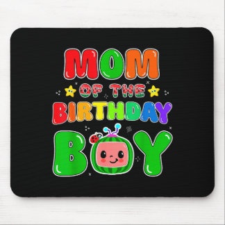 Mom Of The Birthday Boy Funny Melon Family Party M Mousepad