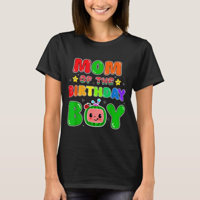 Mom Of The Birthday Boy Funny Melon Family Party M T-Shirt (Vorderseite)