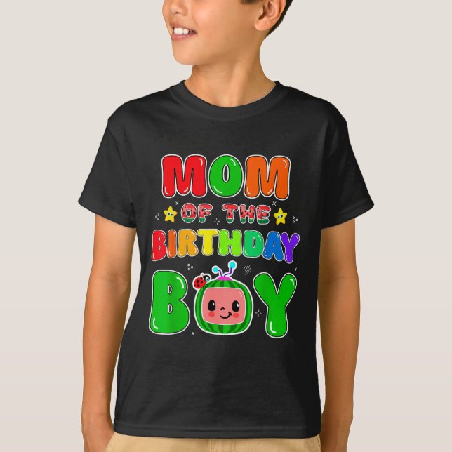 Mom Of The Birthday Boy Funny Melon Family Party M T-Shirt (Vorderseite)