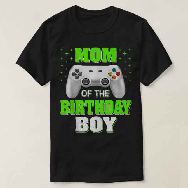 Mom of the Birthday Boy Matching Video Gamer Birth T-Shirt (Design vorne)