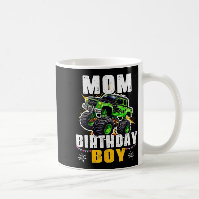 Mom Of The Birthday Boy Monster Truck Family Match Kaffeetasse (Rechts)