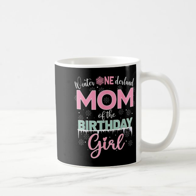 Mom Of The Birthday Girl Shirt Winter Onederland F Kaffeetasse (Rechts)