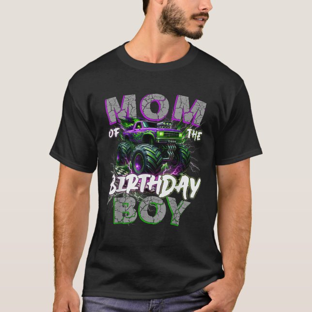 Mom Of The Birthday Monster Truck Family Matching  T-Shirt (Vorderseite)