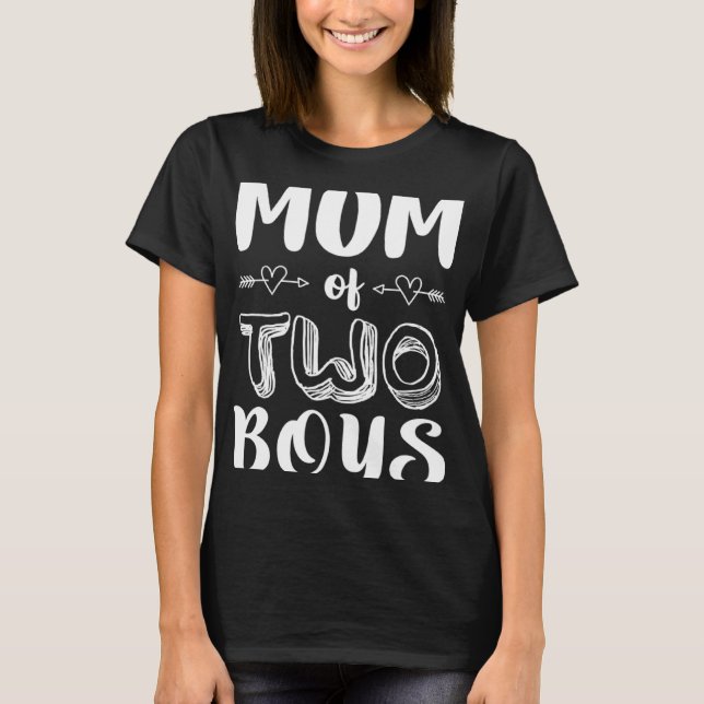 Mom Of Two Boys Twins  Mom Women T-Shirt (Vorderseite)
