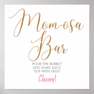 Mom-osa Bar Gold Glitter Schrift Text Poster