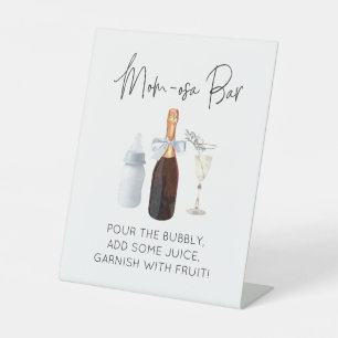 Mom-osa Bar Schild für Baby Shower Blau