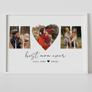Mom Photo Collage Heart Photo Mother's Day Poster