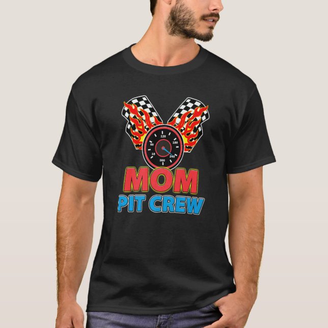 Mom Pit Crew Car Racer Family Matching Racing Them T-Shirt (Vorderseite)
