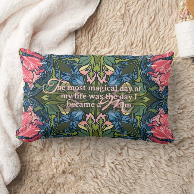 Mom Quote Art Nouveau Colorful Pillow Lendenkissen (Decke)