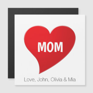 Mom red heart modern graphic custom magnetic card magnetkarte