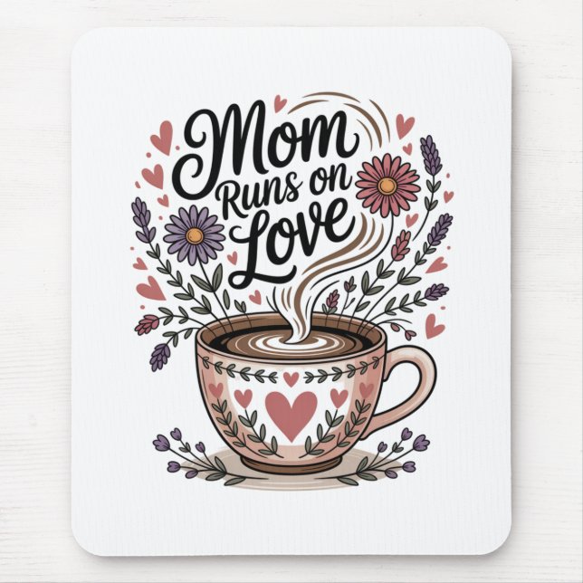 Mom Runs On Love Mousepad (Vorne)