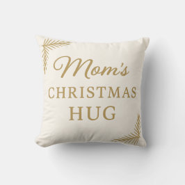 Mom’s Christmas Hug Pillow – Cozy Beige & Gold  Kissen