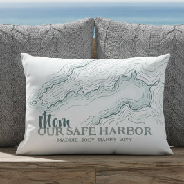 Mom Safe Harbor Topographic Map Coastal Heritage Kissen Für Draußen