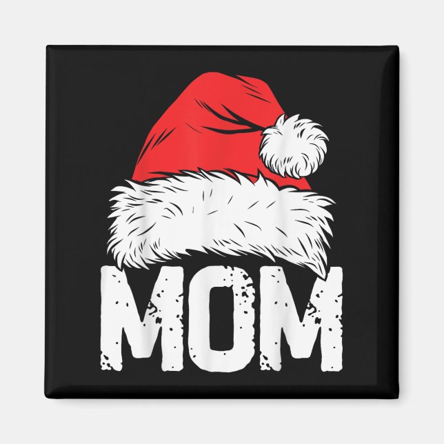 Mom Santa Christmas Family Matching Pajamas Mama X Magnet (Vorne)
