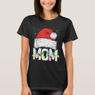 Mom Santa Red Plaid Christmas Family Matching T-Shirt