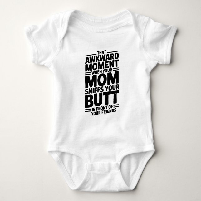 Mom Sniffs Butt Funny Baby Bodysuit Gift Strampler (Vorderseite)
