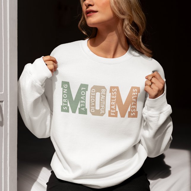 MOM – Strong, Lovely, Devoted, Beautiful – Mom Sweatshirt (Von Creator hochgeladen)