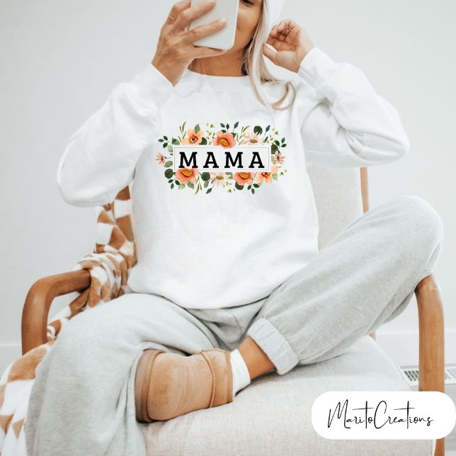 mom sweater t-shirt with flowers, minimalist desig sweatshirt (Von Creator hochgeladen)