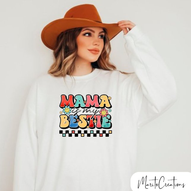 Mom sweater with floral design and retro lettering sweatshirt (Von Creator hochgeladen)