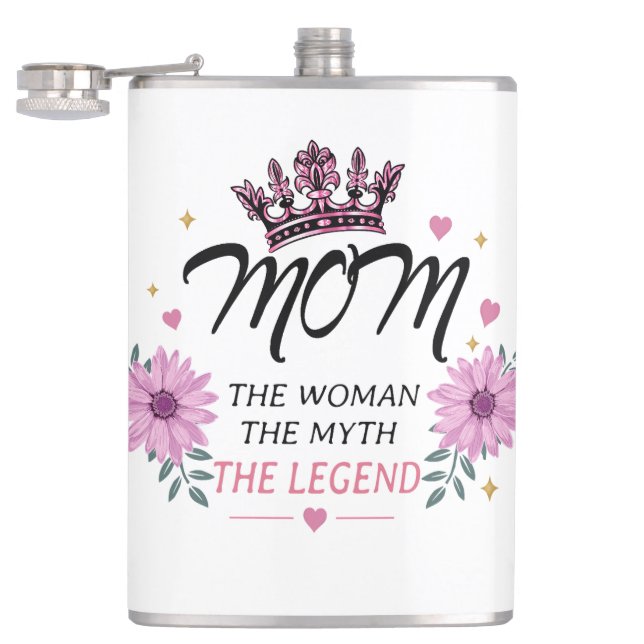 Mom The Legend Mother's Day Gift Flachmann (Geöffnet)