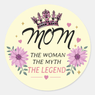 Mom The Legend Mother's Day Gift Runder Aufkleber