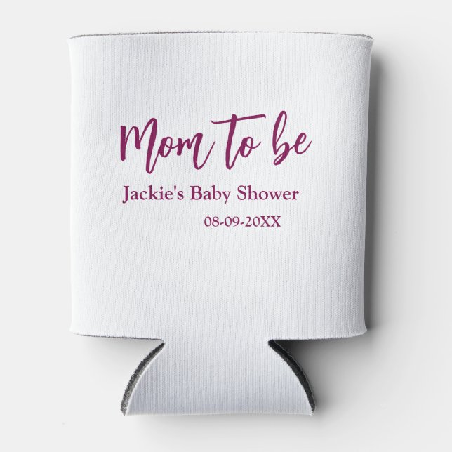 Mom to be baby shower name date pink simple minima dosenkühler (Vorderseite)
