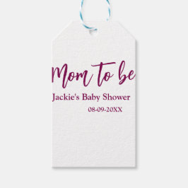 Mom to be baby shower name date pink simple minima geschenkanhänger