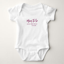 Mom to be baby shower name date pink simple minima strampler